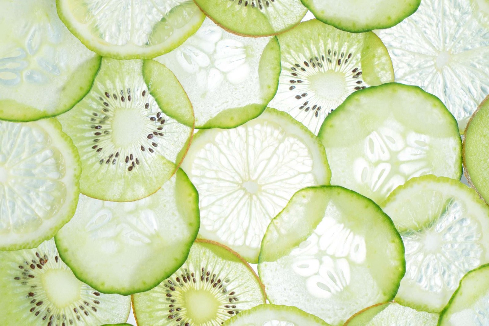 a group of slices of fruit